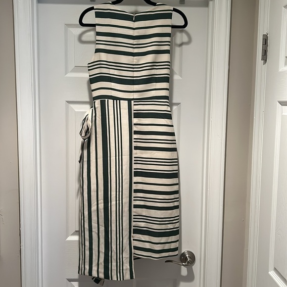 J.O.A. Green stripe wrap tie dress - Picture 5 of 7
